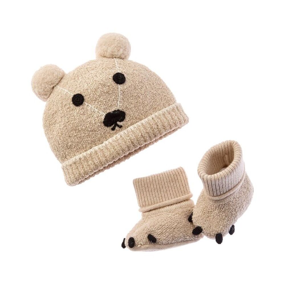 Burberry Girls Beanie & Bootie Set, Beige